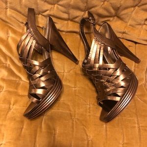 Bronze Woven Heels